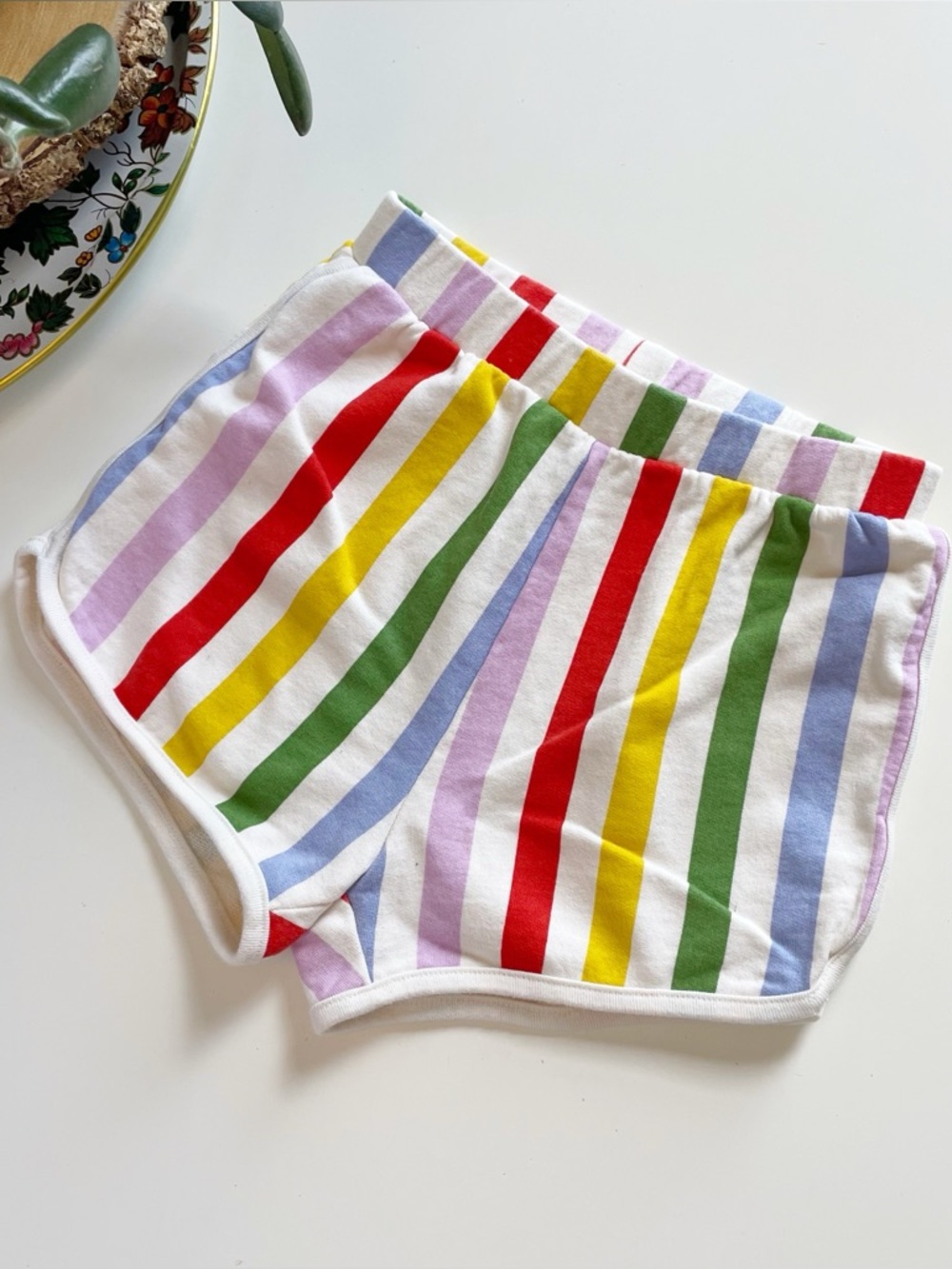 Hanna Andersson Rainbow Striped French Terry Sweat Shorts | Size 10